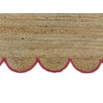 thumbnail image 3 of Rectangular Jute Area Rug For Home And Living Room Décor Scalloped Natural Jute Floor Carpet Area Rug Pink 2'6" x 18' BY KALVEERA, 3 of 5