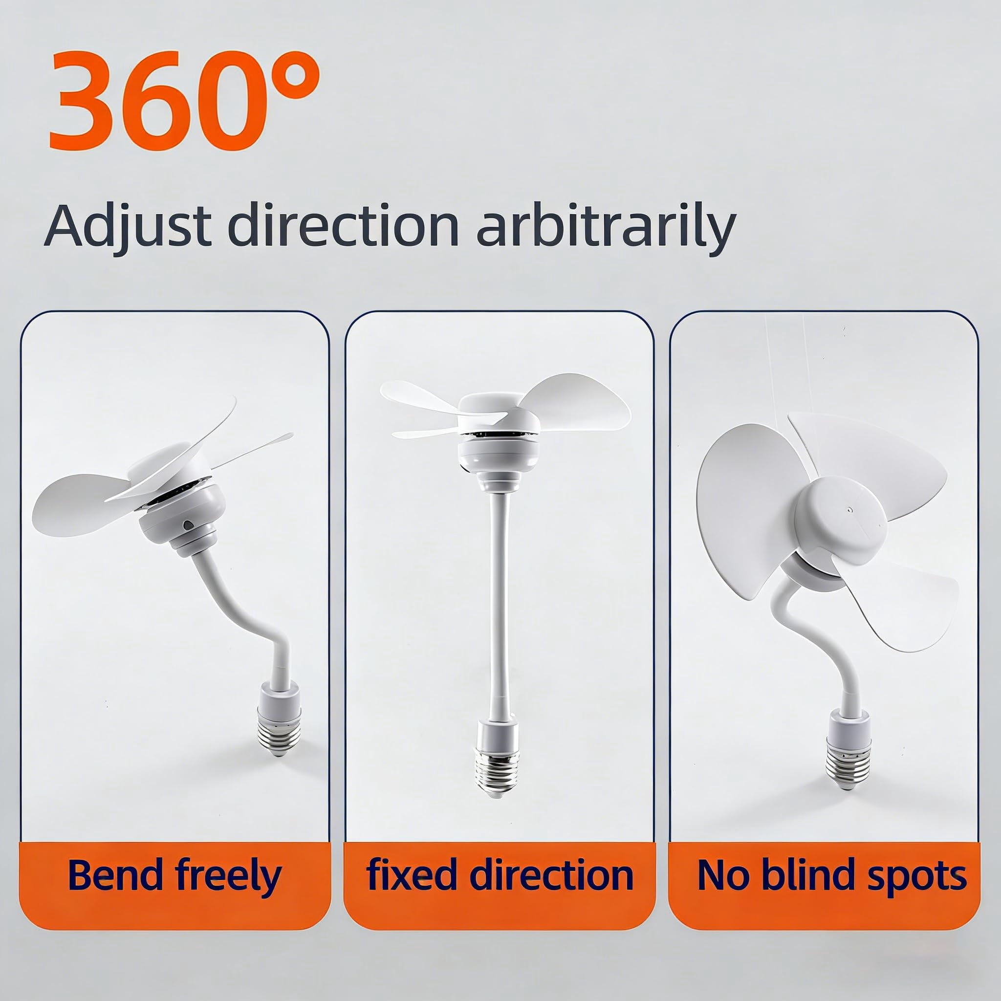 Socket Fan Kit with Plug Adapter, Mini Quiet Electric Fan with, Multifunctional and Adjustable Angle Mini Quiet Electric Fan for Home, Kitchen, Bathroom, Office & Dormitory (2pcs)