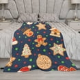 thumbnail image 5 of Christmas Gingerbread Throw Blanket Soft Warm Ball Purple Lightweight Flannel Plush Fuzzy Blankets Gift for Women Kids Boys Teens 50X60 in, 5 of 6