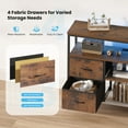 thumbnail image 5 of Blazezo 43 inch TV Stand with Power Outlets & App Controlled LED Lights, Media Console with 4 Fabric Drawers, Charging Station for Living Room, BedroomEntertainment Center Rust, 5 of 7