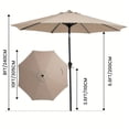 thumbnail image 5 of 11FT Large Outdoor Patio Umbrella - Durable UV Protection, Waterproof, and Windproof with Easy Push Button Tilt and Crank System, Perfect for Backyard, Beach, and Poolside Shade, 5 of 9