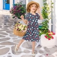 thumbnail image 4 of FORMRS Girls Short Sleeve Dress Summer Casual Round Neck A-line Beach Sundress, Sizes 2T-8T, Red White Stars, 4 of 8