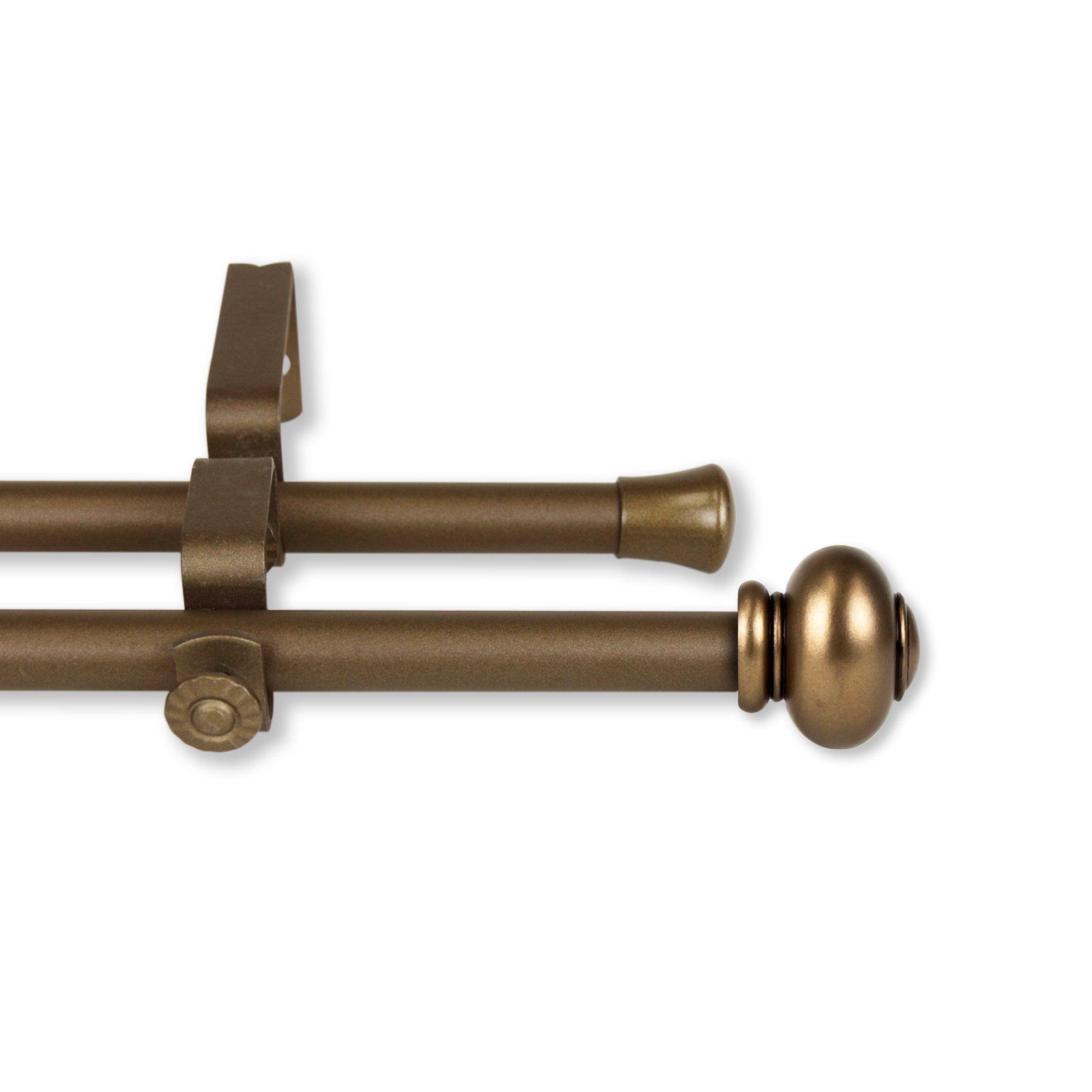 Central Design Products Steel 0.62" Modern Double Curtain Rod, Gold