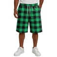 thumbnail image 3 of Resicozy Plaid Shorts for Men Casual Classic Fit Elastic Waist Bermuda Short Straight Leg Loose Y2k Lounge Shorts with Pockets Green S, 3 of 5