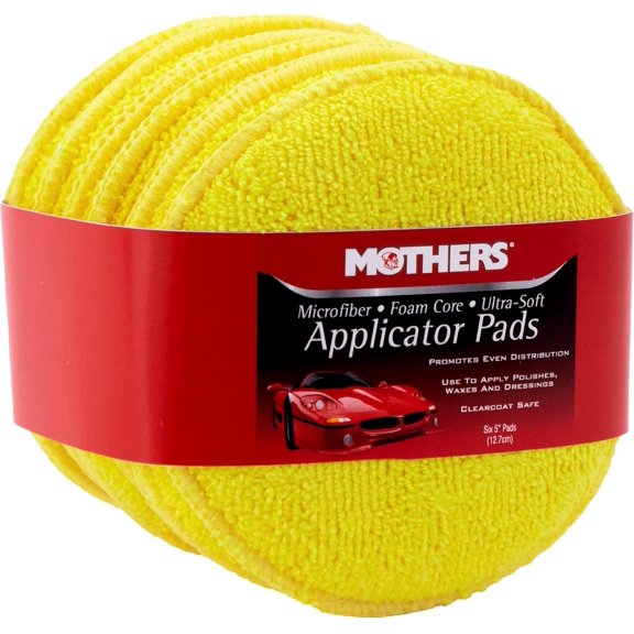 Microfiber Polishing Pad and Cleaning Pads for Car Detailing, 5 Inch Diameter, Yellow, 6 Pack