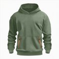 thumbnail image 4 of Staki Baby Toddler Kid Boy Solid Casual Pocket Hoodie Sweatershirt Pullover 4-15Y(Army Green,14-15 Years), 4 of 4