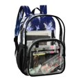 thumbnail image 2 of Large Clear PVC Backpack Heavy Duty See Through Backpack for Adults Work Travel, Navy Butterfly Printed 12L, 2 of 8