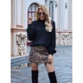 thumbnail image 6 of Womens Turtle-Neck Oversized Sweaters Casual Long Sleeve Pullover Loose Chunky Knit Jumper Black XL, 6 of 10