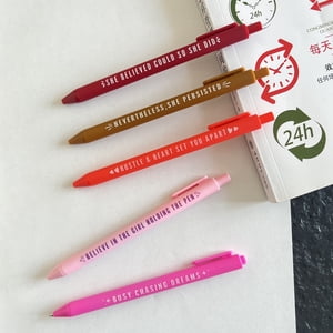 Usloyux Précédent toSchoolPens forGirls, Stylos de copywriting, stylos à bille pour citations inspirantes, 5ml Stylos d'écriture lisses à point moyen, ensemble de stylos en plastique forStudents, Bureau, dons