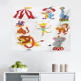 thumbnail image 1 of Circus Tapestry, Show Animals Smiling Magician and Happiness Themed Illustration, Fabric Wall Hanging Decor for Bedroom Living Room Dorm, 2 Sizes, Multicolor, by Ambesonne, 1 of 1