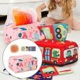 thumbnail image 1 of Caja de pañuelos para bebés, Caja de pañuelos para bebés sensoriales, Aprendizaje preescolar Tejidos sedosos Tejidos de tracción ocupados Juguete sens Cerdo rosa, 1 of 8