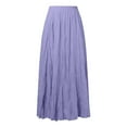 thumbnail image 4 of MIXUE Skirts For Women Summer Solid Color Pleated Elastic High Waist A Line Elegant Maxi Skirt Holiday-Wear,Purple,XL, 4 of 5