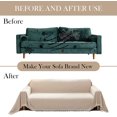 thumbnail image 4 of Beige Chenille Sofa Cover Dog Sofa Protector for L Shaped Kids, (71"X150", Ivory), 4 of 6