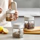 thumbnail image 2 of Condiment Jar Spice Container+lids & Spoons,clear Glass Condiment Canisters Pots Seasoning Box Salt, 2 of 5