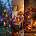 thumbnail image 4 of Light String,Battery Operated Witch Hat LED Garland With Spider Web Cutout Design,Shelf Table Accent Used For Teen Halloween Indoor Classroom Scene Arrangement(Orange), 4 of 7