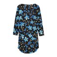 thumbnail image 4 of CYMMPU 3/4 Sleeve Blouses for Women Dressy Casual Spring Tops Loose Fit Tunic Tops Floral Printed Summer Trendy Shirts Crew Neck Hide Low Hem Plus Size T-Shirts XXL, 4 of 5