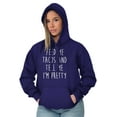 thumbnail image 3 of Feed Me Tacos and Tell Me Im Pretty Women Plus Size Graphic Pullover Hoodie Brisco Brands 2X, 3 of 4