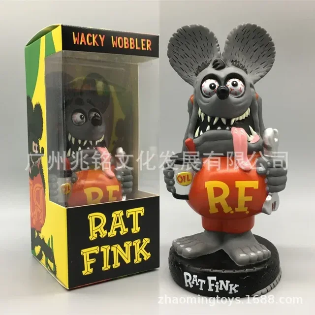 Rat Fink Figura De Anime Mantequilla De Cabeza Batida De Coche, Decoración De Resplandor Degradado, Modelo Americano, Cultura Lomatoria, Juguete De Adorno Individual, 18 Cm
