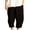 Black, variant on Men's Hemp Blend Drawstring Cropped Harem Pants, Loose Casual 7/8 Trousers with Pockets M-5XL