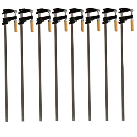 Set of 8 - 36" Steel Bar Clamp with Metal Ratcheting System and Quick Release Suitable for a Wide Range of Woodworking and Metalworking
