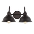 thumbnail image 2 of JONATHAN Y Frisco 17.25" 2-Light Farmhouse Industrial Iron LED Vanity, Oil Rubbed Bronze, 2 of 7
