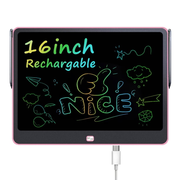 Tableta de escritura LCD recargable de 16 pulgadas QIAOBUQI Rosa