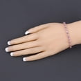 thumbnail image 2 of Pink Sapphire with CZ Diamond oval Tennis Bracelet,14K Gold plated Sapphire Bracelet , Sapphire Bracelet, Bracelet gift for her, 2 of 2