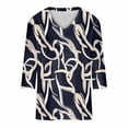thumbnail image 4 of Fiudx Ofertas y Liquidaciones Top con Cuello En V y Manga 3/4 con Estampado Informal a La Moda para Mujer, 4 of 4