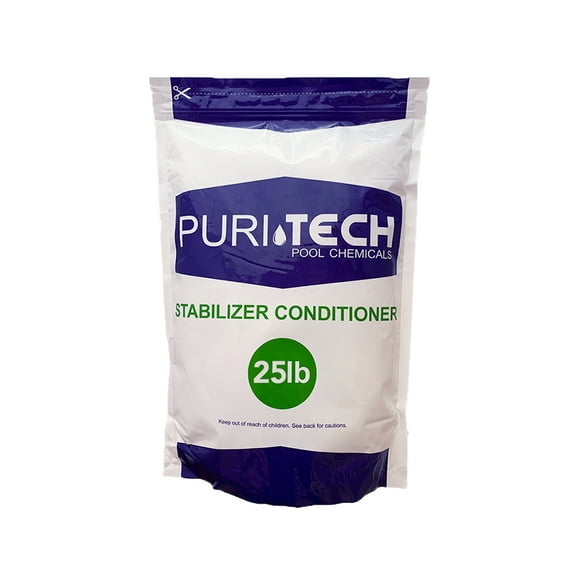 Puri Tech Powder Pool Chemicals 25 lbs Stabilizer Conditioner for Swimming Pools & Spas