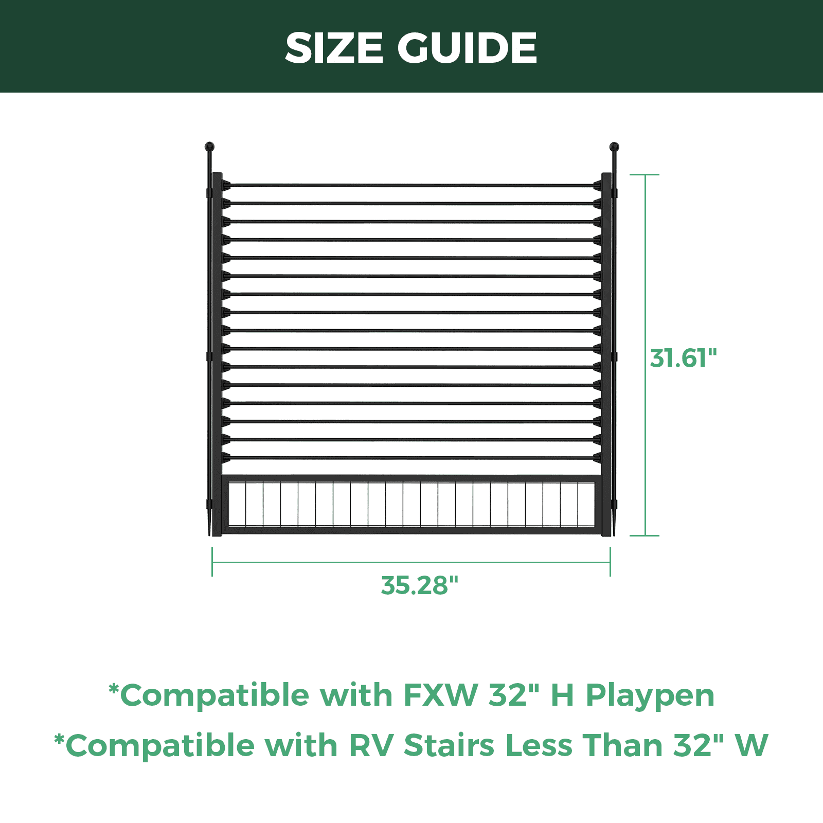 FXW RV Step Grid (Playpen Not Included) - Dog Barrier for RV Stairs, Compatible 32” H Playpen│Patent Pending