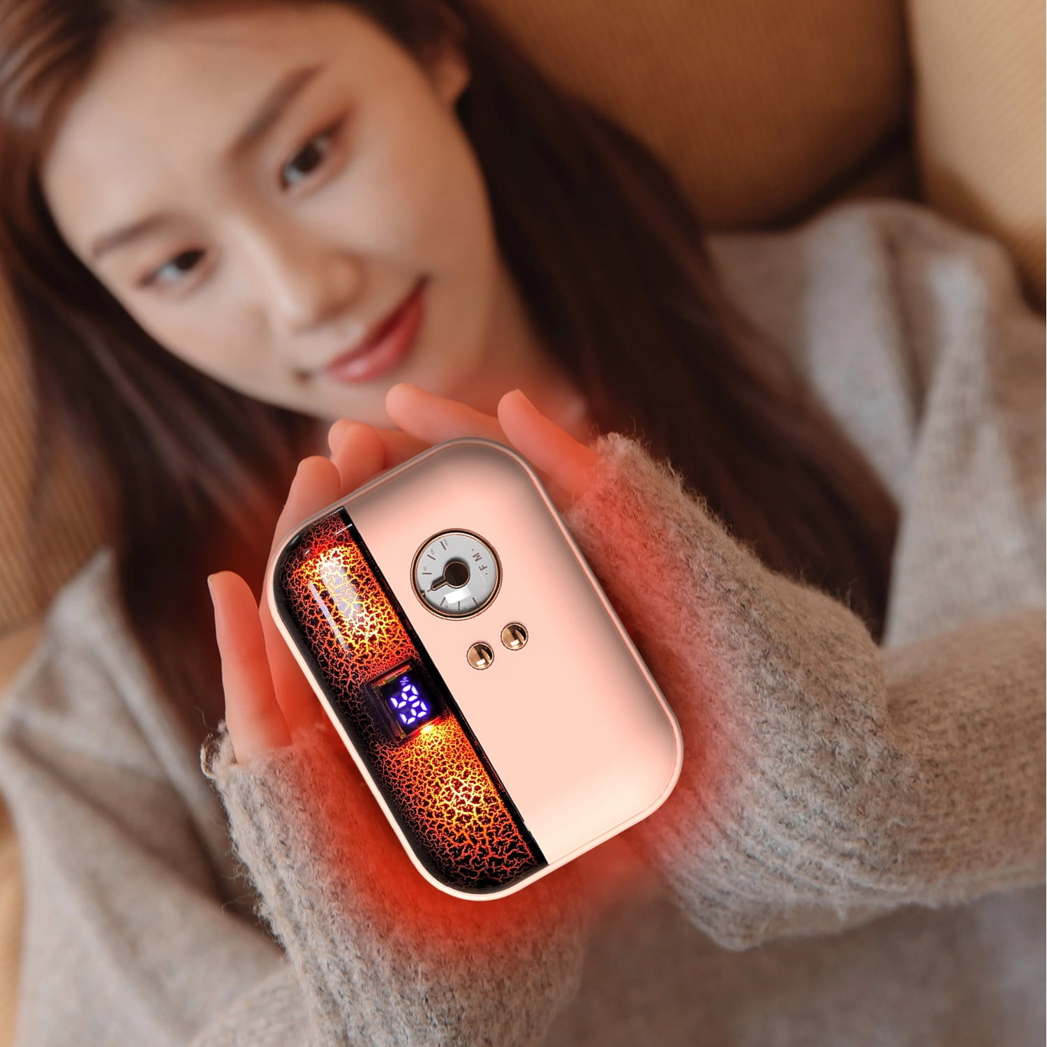 Wovilon Portable Hand Warmer, Power Bank Rechargeable USB Hand Warmer Heater ,Double-Side Heating＆3 Gears , For Skiing Climbing Hiking Winter