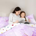 thumbnail image 4 of Manfei Kawaii Monogram J Twin Comforter Sets,Ribbon Bow Dessert Bedding Set,Purple,Polkadot Reversible,2pcs,1 Comforter and 1 Pillowcase, 4 of 7