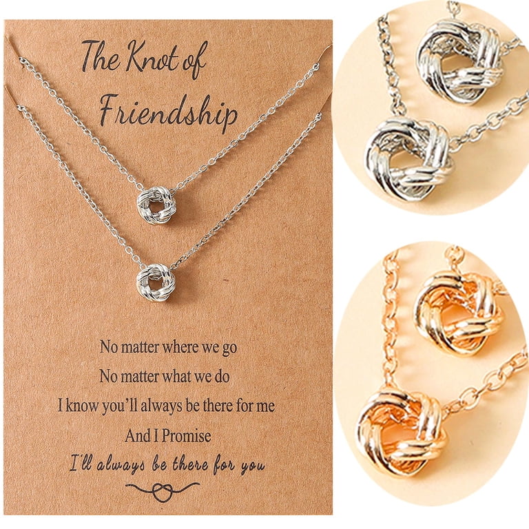 Best Friend Friendship Necklace Set – Silver Heart & Key Pendant, Couple Jewelry