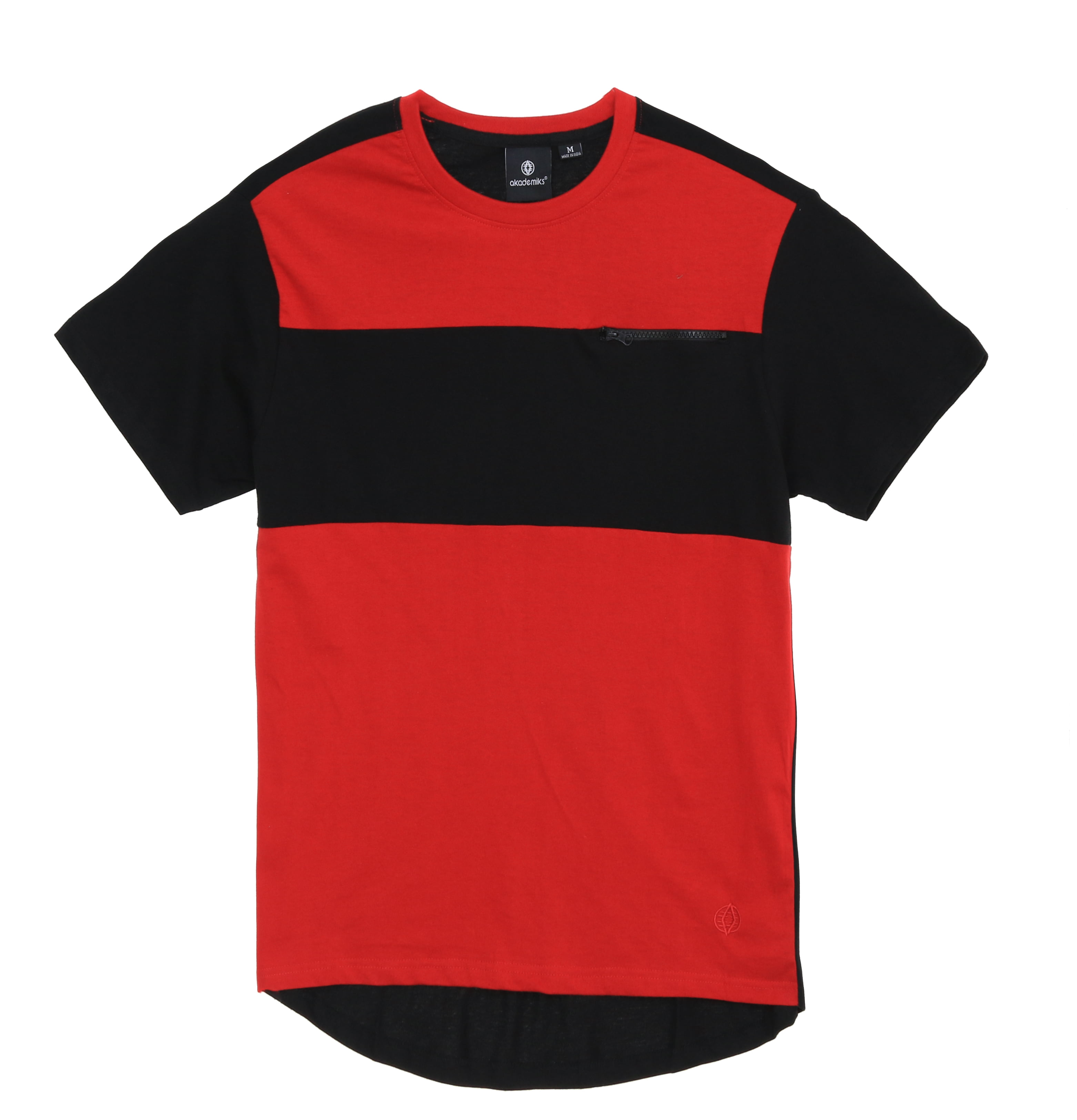 Akademiks Men's New Rule Color Block Chest Pocket Longline T Shirt