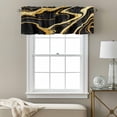 thumbnail image 3 of Black Gold Valance Curtain Marble Luxury Abstract Glitter Fluid Pattern Window Valances Rod Pocket Short Curtains Window Treatments for Kitchen Bedroom Bathroom Laundry 42" x 12", 3 of 9