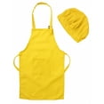 thumbnail image 3 of Alvivi Unisex Kids Role Play Chef Costume Adjustable Apron with Hat Outfit for Cooking Baking Painting Yellow M, 3 of 7