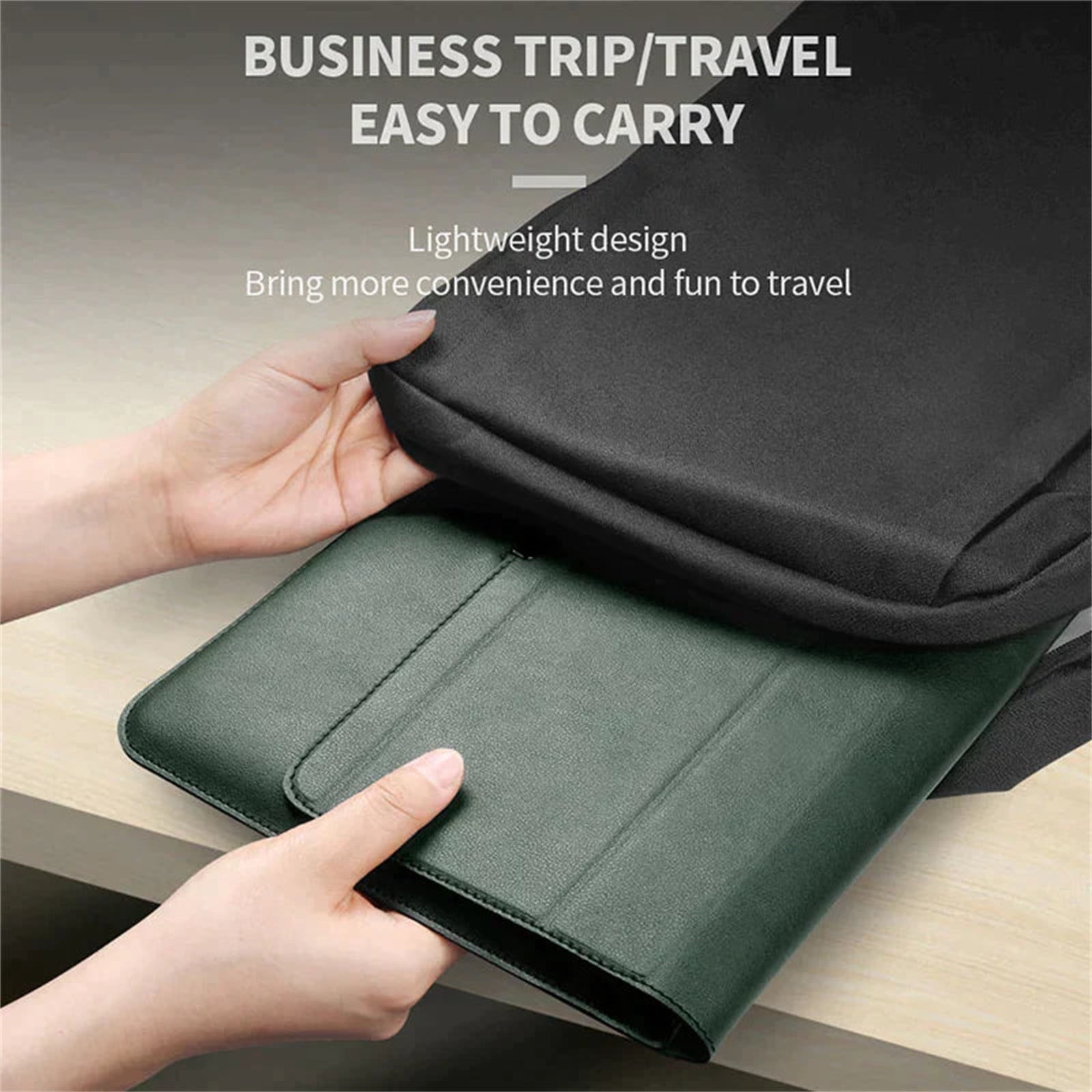 Laptop Sleeve with Stand 13-14 Inch Leather Laptop Case with Mouse Pad Notebook Computer Protective Cover Slim Bag