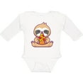 thumbnail image 3 of Inktastic Sloth Pizza Boys or Girls Long Sleeve Baby Bodysuit, 3 of 5