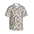 thumbnail image 2 of Uemuo Cute Rabbit Printed Regular Fit Short Sleeve Casual Hawaiian Shirt for Men,Aloha shirt,Tropical shirt,Floral print shirt,Vacation Beach shirt-Small, 2 of 9