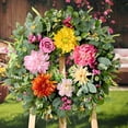 thumbnail image 5 of Yastouay Spring Wreaths for Front Door, 24"Colorful Flowers Wreath with Rose Peony for Wall Porch Home Decor, 5 of 9