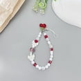 thumbnail image 2 of Cherry Color Cute Pearl Beaded Camera Wristband Lanyard for Digital Camera Phone Bag Keychain Accessory, 2 of 4
