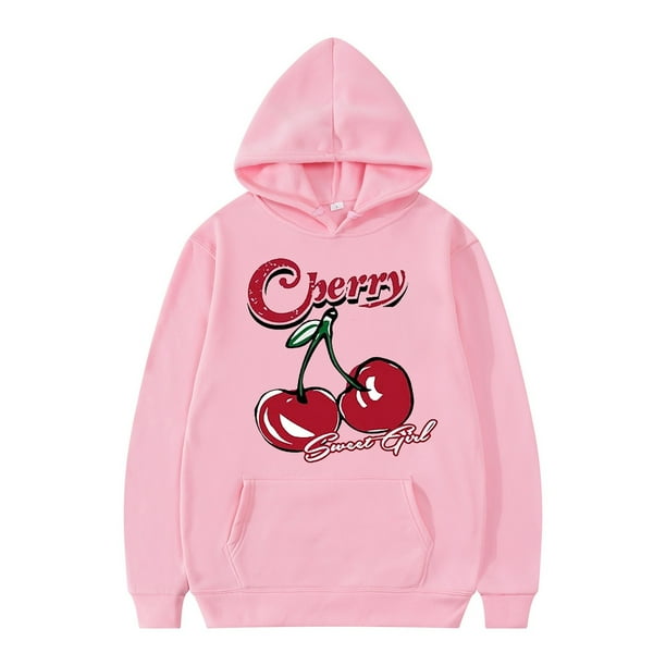 WILLBEST Sudaderas Navideñas Sudadera con Capucha para Hombre, Diseño De Cereza, Manga Larga, con Cordón, Informal, 2 Piezas Grande