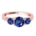 thumbnail image 2 of Mauli Jewels Rings for Women 1.56 Carat Diamond And Round Shaped Sapphire Ring 4-prong 10K Rose Gold, 2 of 6