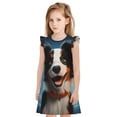 thumbnail image 1 of Balery Playful Smile Cute Dog Camisón de princesa para niñas, pijama de algodón con mangas abullonadas, suave y bonito.-Large, 1 of 6