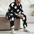 thumbnail image 7 of Disketp Black and White Polka Dot for Pajamas Set Long Sleeve Sleepwear Mens Button Down Nightwear Pj Sets-X-Large, 7 of 7