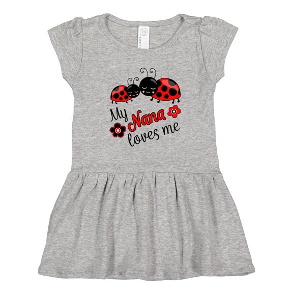Inktastic My Nana Loves Me with Cute Ladybugs Girls Toddler Dress