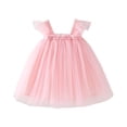 thumbnail image 2 of Kiijoy Girls Polka Dot Tulle Dress Flutter Sleeves Mesh Princess Dress, Pink, Size 6M-6Y, 2 of 4