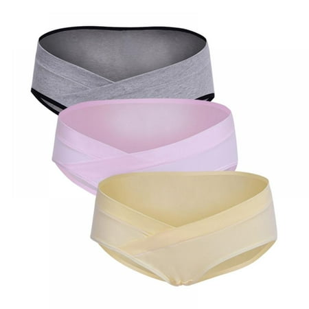 

3 Pack Womens Cotton Maternity Underwear Healthy Maternity Pregnancy Panties Postpartum Mother Under Bump Underwear