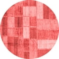 thumbnail image 1 of Ahgly Company Machine Washable Indoor Round Patchwork Red Transitional Area Rugs, 4' Round, 1 of 4