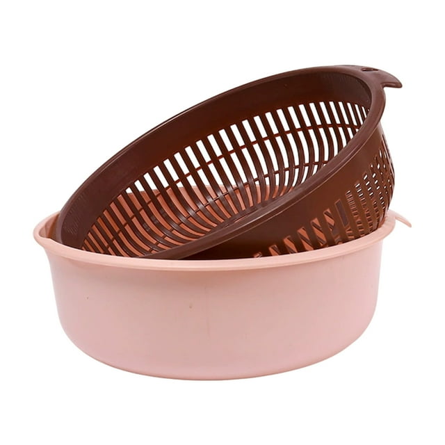 Fruit Basket for Kitchen,Food Grade Large Double Drainage Basket Set for Sink, Plastic Vegetable Fruit Storage and Filter